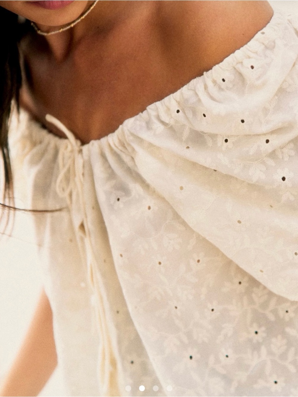 Sezane Vikaly Blouse Embroidered Cream - Size 6 Like New - Picture 3 of 7